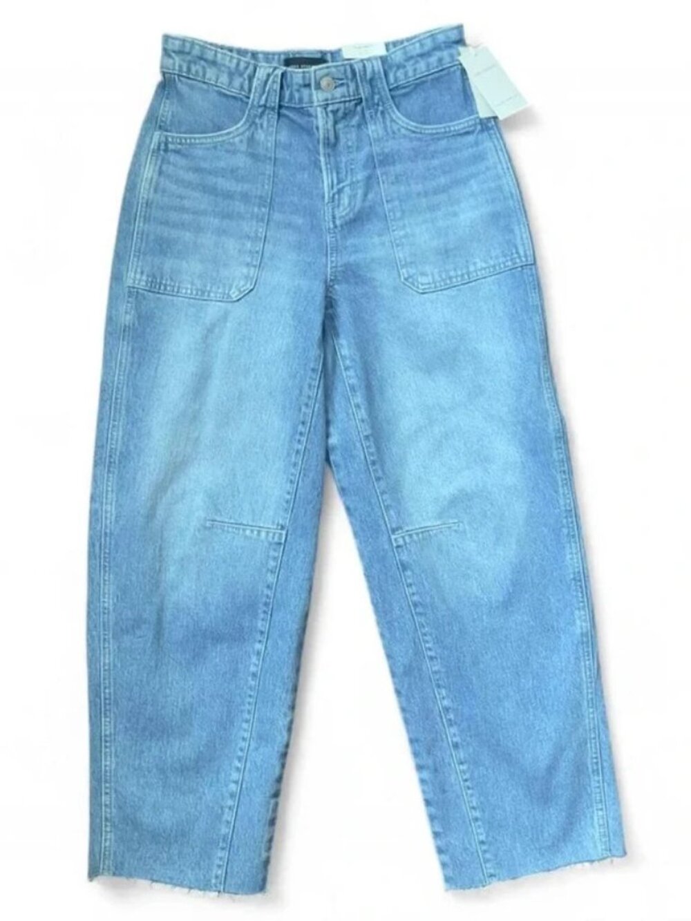 Size 0 XS Free Assembly blue denim jeans with a relaxed fit